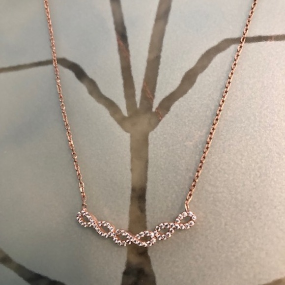 Rose Gold Infinity Link 16" Necklace - Picture 1 of 7